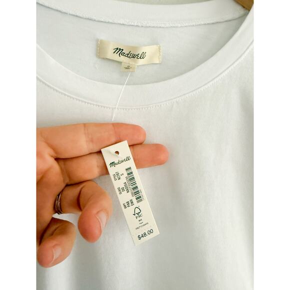 Madewell | NWT | Side-Cinch Muscle Tee in Eyelet White | Sz S - Picture 6 of 9